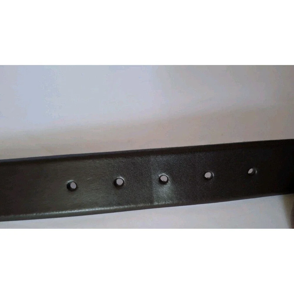 Hugo Boss Cow Skin Leather Belt Size 34 Brown Silver Buckle Dress Work Preppy